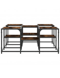 Tavolino da Salotto Rovere Fumo 91x91x40cm in Legno Multistrato