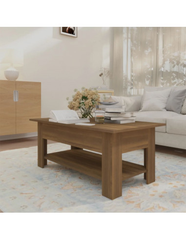 Tavolino da Salotto Rovere Marrone 102x55x42 cm in Truciolato