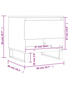 Tavolino da Salotto Rovere Marrone 50x46x50cm Legno Multistrato