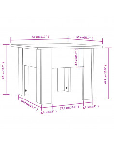 Tavolino da Salotto Rovere Marrone 55x55x42 cm in Truciolato