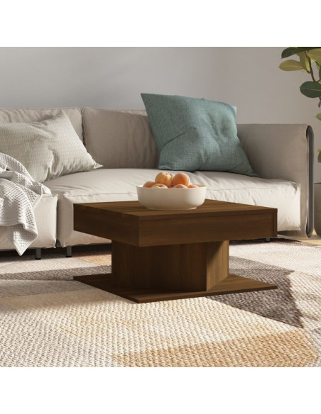 Tavolino da Salotto Rovere Marrone 57x57x30cm Legno Multistrato