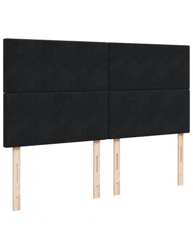 Giroletto a Molle con Materasso Nero 180x200 cm in Velluto