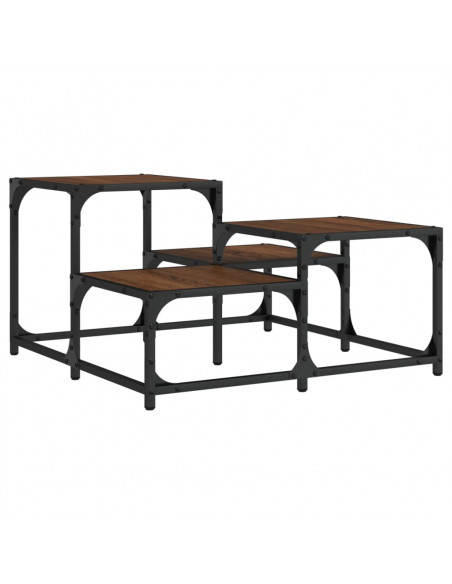 Tavolino da Salotto Rovere Marrone 68x68x40cm Legno Multistrato