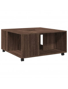 Tavolino da Salotto Rovere Marrone 80x80x40cm Legno Multistrato