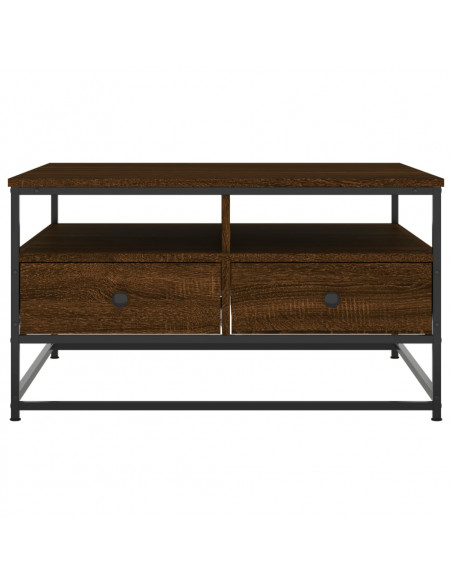 Tavolino da Salotto Rovere Marrone 80x80x45cm Legno Multistrato