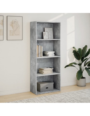 Libreria Grigio Cemento 60x30x152 cm in Legno Multistrato