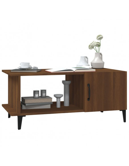 Tavolino da Salotto Rovere Marrone 90x50x40cm Legno Multistrato