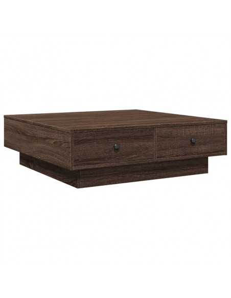 Tavolino da Salotto Rovere Marrone 90x90x28cm Legno Multistrato