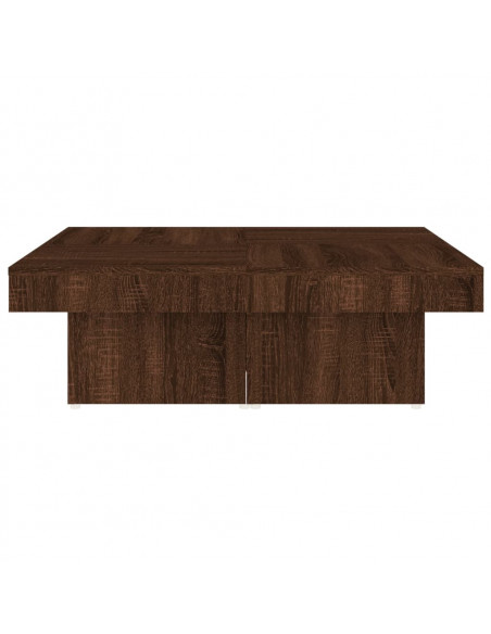 Tavolino da Salotto Rovere Marrone 90x90x28cm Legno Multistrato