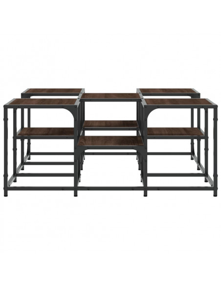 Tavolino da Salotto Rovere Marrone 91x91x40cm Legno Multistrato