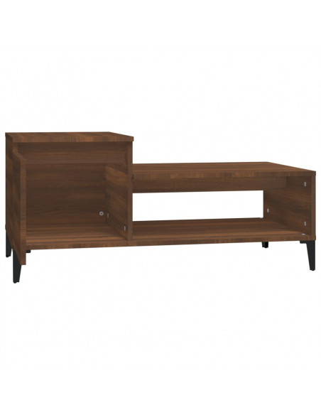 Tavolino da Salotto Rovere Marrone100x50x45cm Legno Multistrato