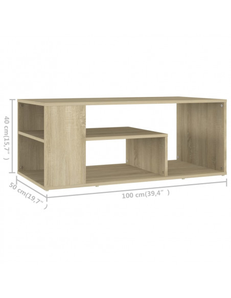 Tavolino da Salotto Rovere Sonoma 100x50x40cm Legno Multistrato