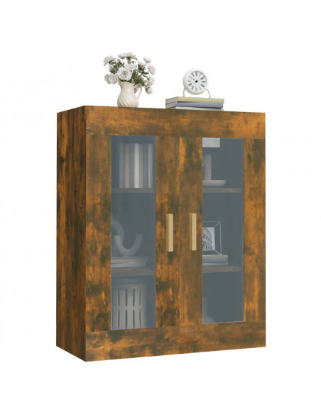 Armadietto Pensile a Parete Rovere Fumo 69,5x34x90 cm