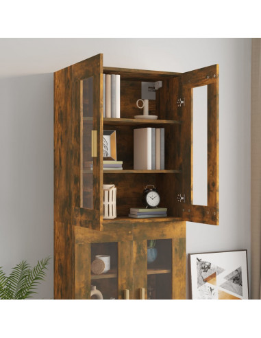 Armadietto Pensile a Parete Rovere Fumo 69,5x34x90 cm