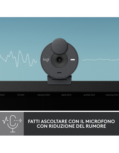 Logitech Brio 300 webcam 2 MP 1920 x 1080 Pixel USB-C Grafite