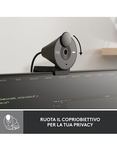 Logitech Brio 300 webcam 2 MP 1920 x 1080 Pixel USB-C Grafite