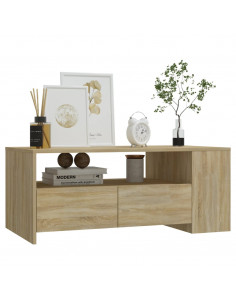 Tavolino da Salotto Rovere Sonoma 102x55x42cm Legno Compensato