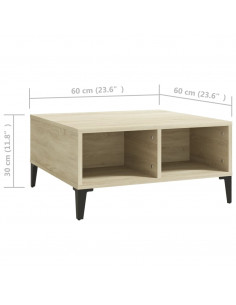 Tavolino da Salotto Rovere Sonoma 60x60x30 cm Legno Multistrato