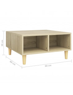 Tavolino da Salotto Rovere Sonoma 60x60x30 cm Legno Multistrato