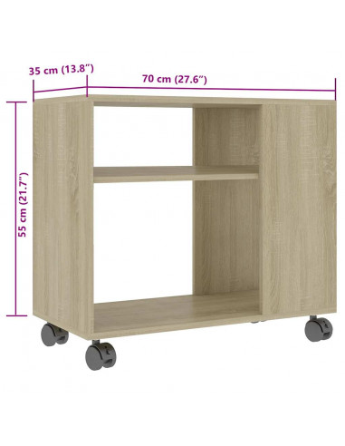 Tavolino da Salotto Rovere Sonoma 70x35x55 cm Legno Multistrato