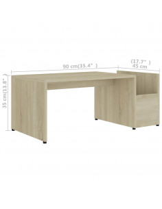 Tavolino da Salotto Rovere Sonoma 90x45x35 cm Legno Multistrato