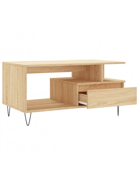 Tavolino da Salotto Rovere Sonoma 90x49x45 cm Legno Multistrato