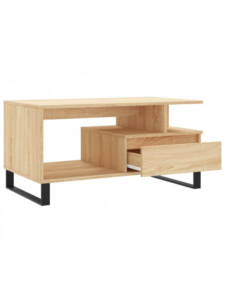Tavolino da Salotto Rovere Sonoma 90x49x45 cm Legno Multistrato