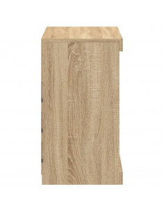 Credenza con Luci LED Rovere Sonoma 60,5x37x67 cm 2