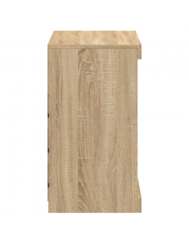 Credenza con Luci LED Rovere Sonoma 60,5x37x67 cm