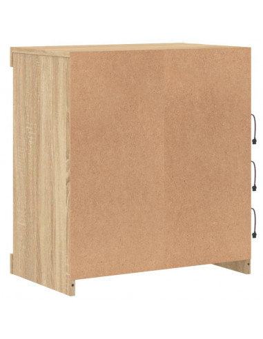 Credenza con Luci LED Rovere Sonoma 60,5x37x67 cm