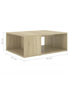 Tavolino da Salotto Rovere Sonoma 90x67x33 cm Legno Multistrato