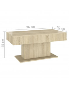 Tavolino da Salotto Rovere Sonoma 96x50x45cm Legno Multistrato