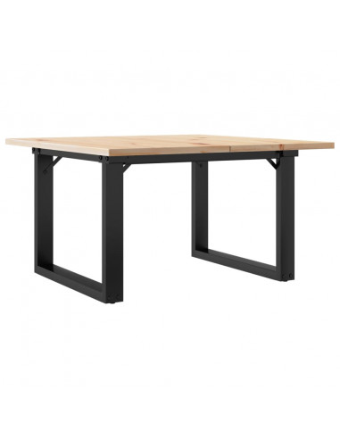 Tavolino da Salotto Telaio a O 70x70x40cm Legno Pino e Acciaio