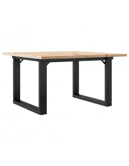 Tavolino da Salotto Telaio a O 70x70x40cm Legno Pino e Acciaio