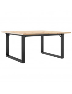 Tavolino da Salotto Telaio a O 90x90x45cm Massello Pino e Ghisa