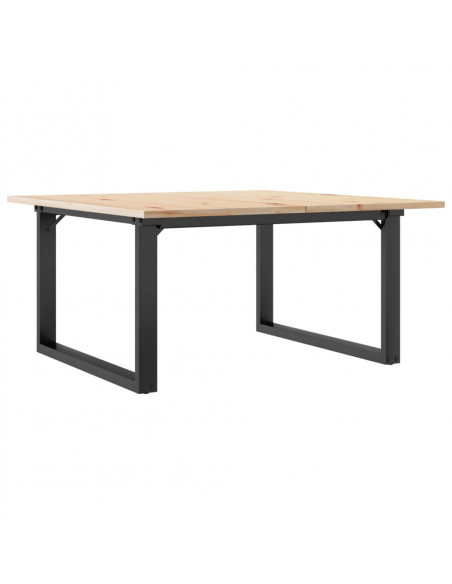 Tavolino da Salotto Telaio a O 90x90x45cm Massello Pino e Ghisa