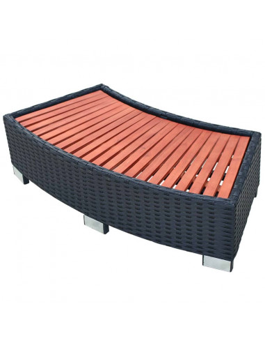 Scalino per Spa in Polyrattan 92x45x25 cm Nero