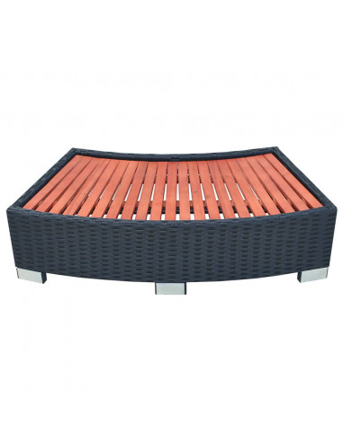 Scalino per Spa in Polyrattan 92x45x25 cm Nero
