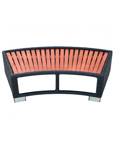 Scalino per Spa in Polyrattan 92x45x25 cm Nero