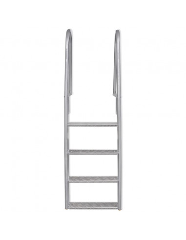 Scala a 4 Gradini per Piscina/Banchina in Alluminio 167 cm