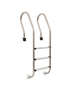 Scaletta per Piscina 3 Gradini in Acciaio Inox 304 120 cm 2