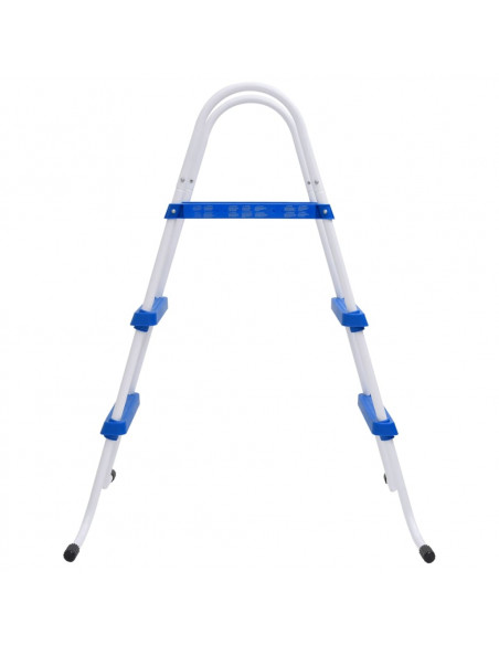 Scaletta per Piscina Blu e Bianca 84 cm Acciaio