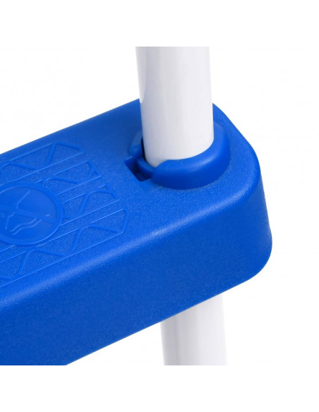 Scaletta per Piscina Blu e Bianca 84 cm Acciaio