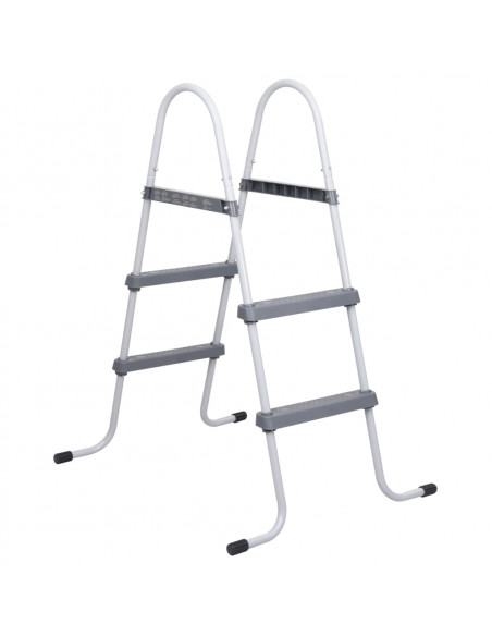 Scaletta per Piscina Grigia 84 cm Acciaio