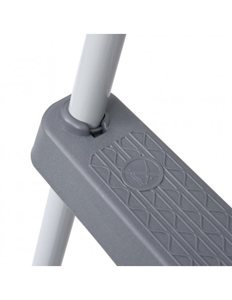 Scaletta per Piscina Grigia 84 cm Acciaio