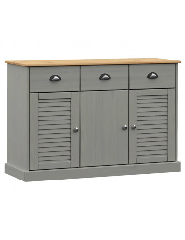 Credenza Cassetti VIGO 113x40x75 cm Legno Massello Pino Grigio