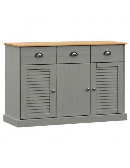 Credenza Cassetti VIGO 113x40x75 cm Legno Massello Pino Grigio