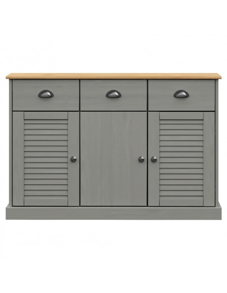 Credenza Cassetti VIGO 113x40x75 cm Legno Massello Pino Grigio