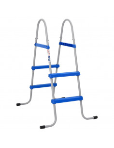 Scaletta per Piscina Fuori Terra 84 cm in Acciaio e Plastica 2