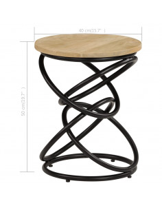 Tavolino di Servizio in Legno Massello di Mango 40x50 cm